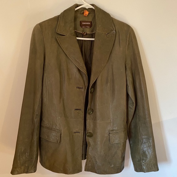 Vintage Danier Leather Jacket Peacoat - Picture 2 of 14